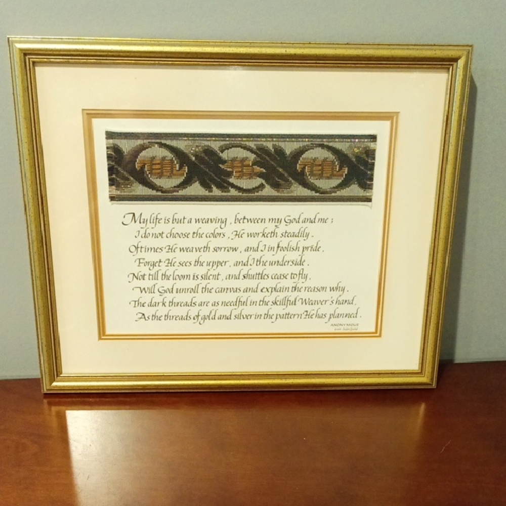 VTG Isidore Limited  Numbered 525 Calligraphy Inspirational verse.